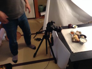 懐石料理・和食屋さんのホームページ制作に使用する写真の撮影風景を撮影